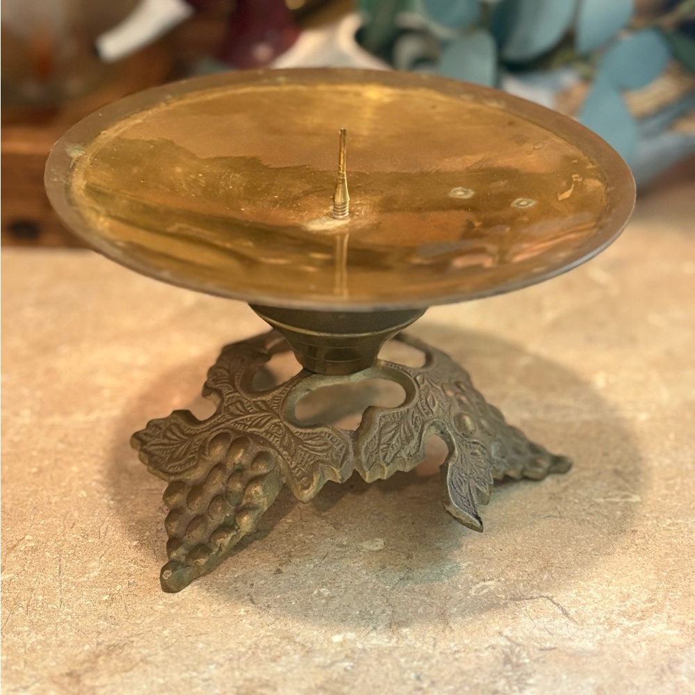 Vintage Brass Candle Holder Bridgerton